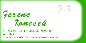 ferenc koncsek business card